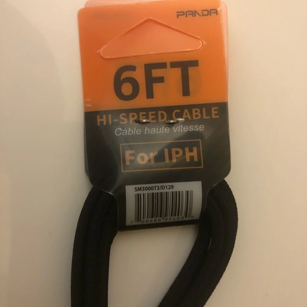 6 foot cellphone charger cable lightening-usb
